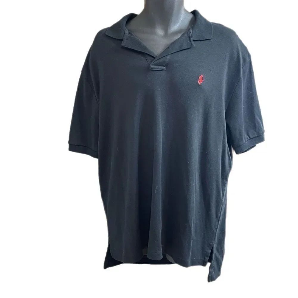Polo Ralph Lauren VTG Solid Black Short Sleeve Polo Shirt Size XL